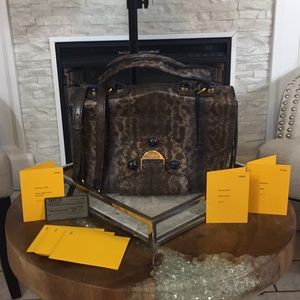 Fendi Karung Snakeskin Secret Code Satchel w/Lapis